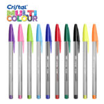 Penna a sfera Cristal Multicolor - punta 1,6mm - 10 colori assortiti  - Bic - conf. 20 pezzi - immagine 2