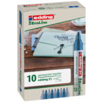 Marcatore permanente 21 Ecoline - punta conica -  da 1,5 a 3 mm - blu - Edding - immagine 2