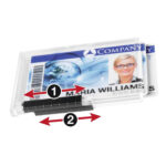 Portabadge PushBox Duo - 2 tessere inseribili - 5,4 x 8,7 cm - Durable - conf. 10 pezzi - immagine 2