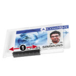 Portabadge PushBox Mono - 1 tessera inseribile - 5,4 x 8,7 cm - Durable - conf. 10 pezzi - immagine 2