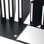 Portatabulati KM UNI - con custodia - 12"x28 cm - dorso 5 cm - nero - Rexel - immagine 2