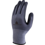 Guanti di precisione VE727NO - poliammide - palmo nitrile/poliuretano + puntini - taglia 08 - grigio/nero - Deltaplus - immagine 2