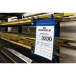 Buste identificative - con fascette di aggancio - A4 verticale - blu - Durable - conf. 50 pezzi - immagine 3