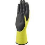 Guanti di precisione Apollonit VV734 - poliammide - palmo in schiuma di nitrile - taglia 09 - giallo fluo/nero - Deltaplus - immagine 2