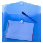 Busta a tasca con chiusura in velcro - PPL - 24 x 32 cm - blu/trasparente - Exacompta - immagine 2