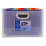 Classificatore con maniglia Crystal - 24 tasche - 33 x 23.5 x 25 cm - PP - Exacompta - immagine 2