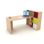 Postazione Home-Office - 9 caselle - 169 x 104 x 104 cm - rovere - immagine 2