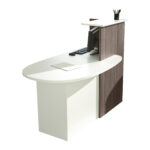 Reception concept - destra - 145 x 83 x 117 cm - bianco/frassino toscano - immagine 2