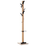 Appendiabiti Easycloth - con portaombrelli - 6 posti - 35 x 35 x 180 cm - legno/nero - Paperflow - immagine 2