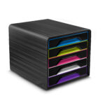 Cassettiera Smoove - 36 x 28,8 x 27 cm - 5 cassetti standard - nero/multicolore - Cep - immagine 2