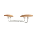 Appendiabiti da muro - 6 posti - 35,5 x 59,5 x 8 cm - metallo/legno - bianco - Alba - immagine 4