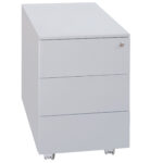 Cassettiere in metallo - 3 cassetti - 40 x 59 x 54 cm - grigio - Bertesi - immagine 3