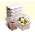 Contenitore Foodbox con coperchio - 58x38x38 cm - 60 L - PPL riciclabile - bianco - Mobil Plastic - immagine 2