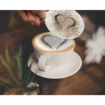 Stencil per caffè - 10 x 12,4 x 0,1 cm - forma cuore e smile - Securit - set 2 pezzi - immagine 2