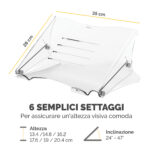 Supporto notebook Clarity - 35x27x13,4-20,4cm - Fellowes - immagine 2