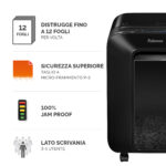 Distruggidocumenti LX-201 - a microframmenti - nero - Fellowes - immagine 2