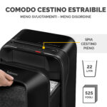 Distruggidocumenti LX-201 - a microframmenti - nero - Fellowes - immagine 5
