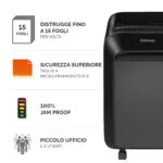 Distruggidocumenti LX-211 - a microframmenti - nero - Fellowes - immagine 2