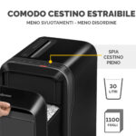 Distruggidocumenti LX-221 - a microframmenti - nero - Fellowes - immagine 5