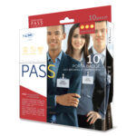 Portanome Pass 3P - clip in metallo - senza cartoncino - 9,5 x 6 cm - PP - buccia - Sei Rota - conf. 10 pezzi - immagine 2