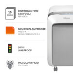 Distruggidocumenti LX-211 - a microframmenti - bianco - Fellowes - immagine 2