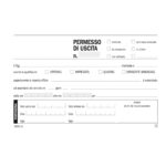 Blocco permessi di uscita - 50/50 copie autoricalcanti - 10 x 16,8 cm - DU1626C0000 - Data Ufficio - immagine 2