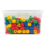 Perle in plastica - 2 cm - colori e forme assortiti - CWR - bauletto 140 pezzi - immagine 2