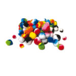 Pompon a strisce - 10-35 mm - colori assortiti - DECO - busta 100 pezzi - immagine 2