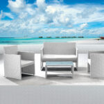 Salotto Valencia - nero/bianco - Garden Friend - set 4 elementi - immagine 2