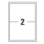Etichette adesive coprenti BlockOut - in carta - permanenti - 199,6 x 143,5 mm - 2 et/fg - 25 fogli - bianco - Avery - immagine 2