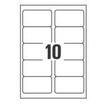 Etichette adesive coprenti BlockOut - in carta - permanenti - 99,1 x 57 mm - 10 et/fg - 25 fogli - bianco - Avery - immagine 2
