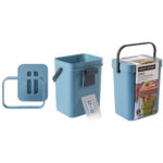 Pattumiera Gino - per rifiuti organici - 5 L - azzurro - Perfetto - immagine 2
