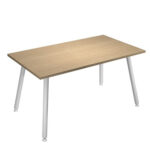 Scrivania Skinny Metal - 140 x 80 x H 74,4 cm - bianco / rovere - immagine 2