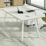 Allungo DX/SX per scrivanie Skinny Metal - 60 x 80 x H 74,4 cm - bianco - immagine 2