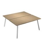 Scrivania Skinny Metal a 2 postazioni contrapp. - 120 x 166 cm - bianco / rovere - immagine 2