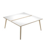 Scrivania Woody a 2 postazioni contrap. - 160 x 166 cm - rovere / bianco - immagine 2
