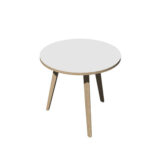 Tavolo riunione tondo Woody - diametro 80 cm - rovere / bianco - immagine 2