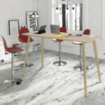 Tavolo alto Woody - 80 x 80 x 105 cm - rovere/bianco - immagine 2