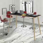 Tavolo alto Woody - 80 x 80 x 105 cm - rovere/nero venato - immagine 2