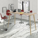Tavolo alto Woody - 160 x 80 x 105 cm - rovere - immagine 2