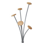 Appendiabiti Festival M - 5 posti - 175 cm - grigio/legno chiaro - Alba - immagine 3