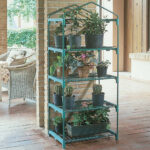 Serra Azalea - 4 ripiani - 70 x 50 x 158 cm - acciaio verniciato/PVC - verde/trasparente - Verdemax - immagine 2