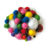 Pompon Lamè - 7-28 mm - colori assortiti - Deco - conf. 40 pezzi - immagine 2
