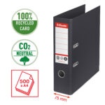 Registratore a leva - CO2 neutral - A4 - dorso 75 mm - nero - Esselte - immagine 2