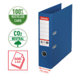 Registratore a leva - CO2 neutral - A4 - dorso 75 mm - blu - Esselte - immagine 2