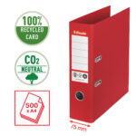 Registratore a leva - CO2 neutral - A4 - dorso 75 mm - rosso - Esselte - immagine 2
