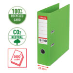Registratore a leva - CO2 neutral - A4 - dorso 75 mm - verde - Esselte - immagine 2
