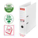 Registratore a leva - CO2 neutral - A4 - dorso 75 mm - bianco - Esselte - immagine 2