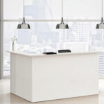 Modulo reception Prestige - sopralzo con desktop incluso - 80 x 76 x 117 cm - bianco/bianco - immagine 2