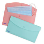 Busta con bottone Pastel - 9,9 x 21 cm - PP - colori assortiti - Favorit - conf. 5 pezzi - immagine 2